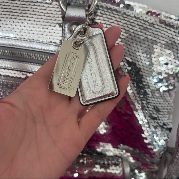 Silver Coach Sequin Spotlight Tote - Picture 5 of 6